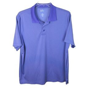 Croft &‎ Barrow Quick Dry Men's Short Sleeve Polo Shirt Purple XL Polka Dot